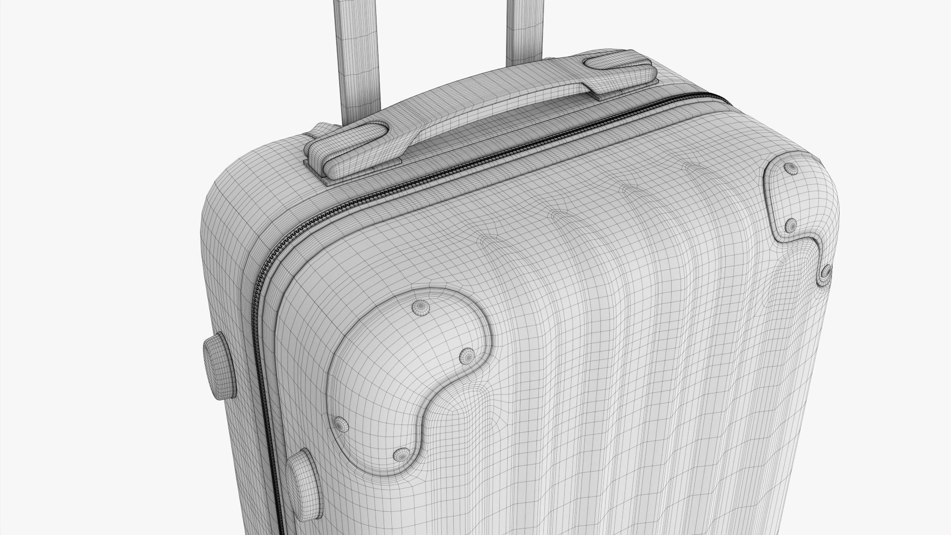 Suitcase small hardshell on wheels 3D model_10