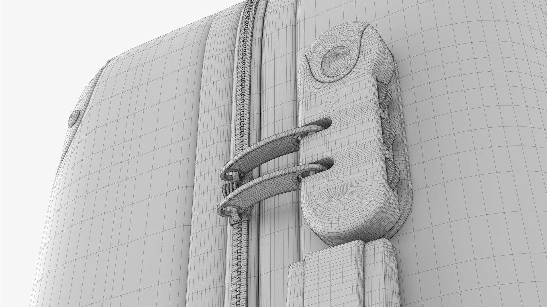 Suitcase small hardshell on wheels 3D model_13