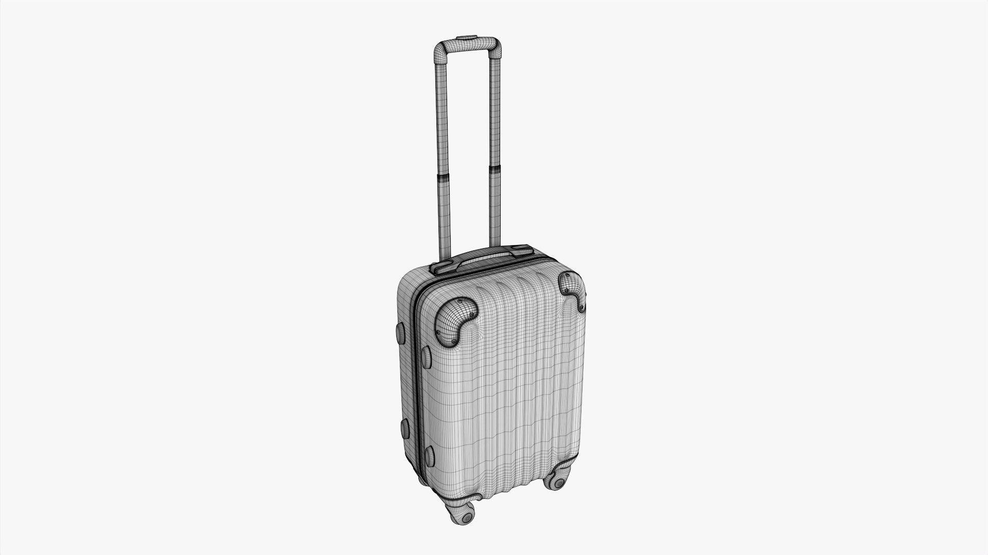 Suitcase small hardshell on wheels 3D model_9