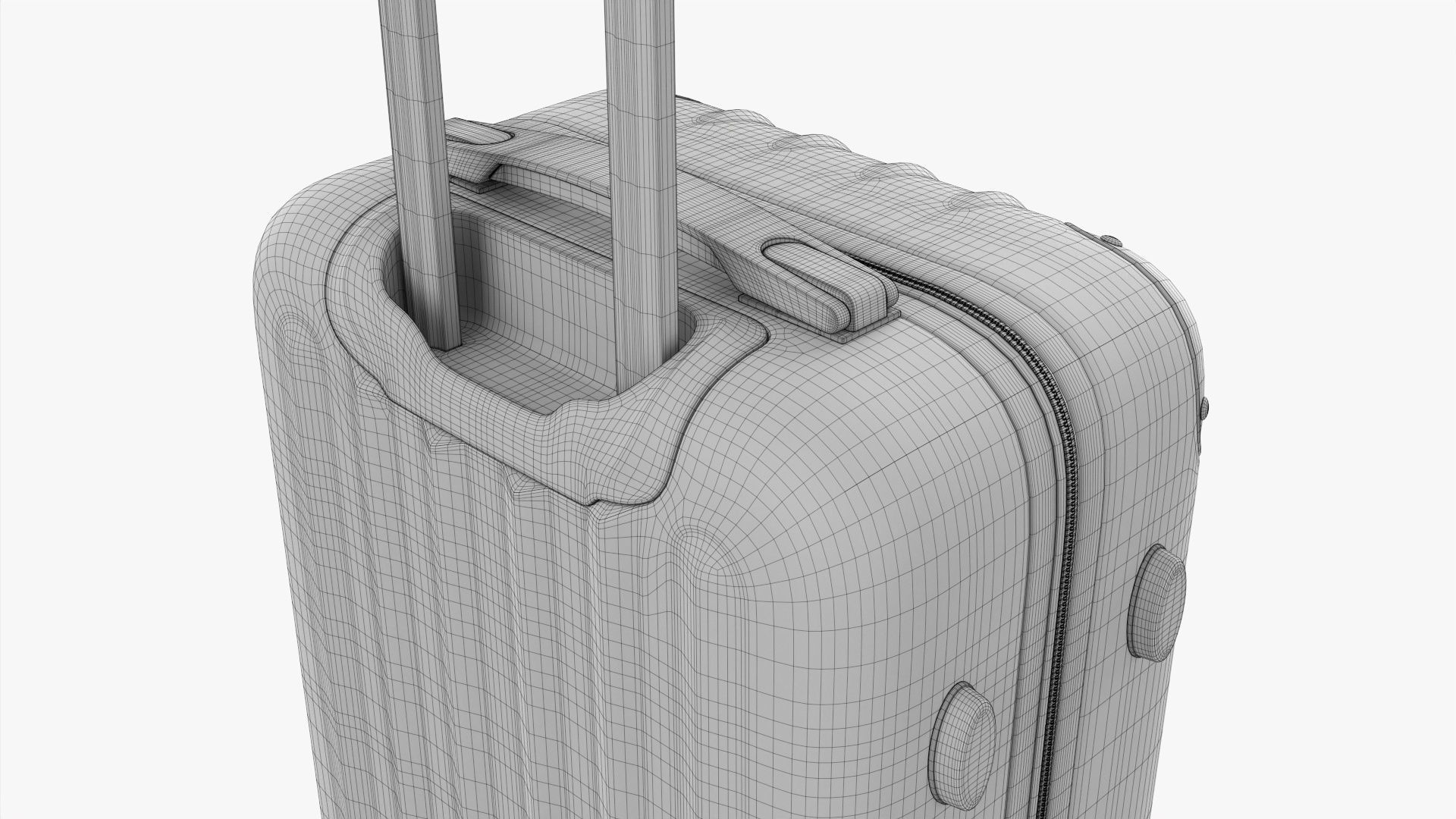 Suitcase small hardshell on wheels 3D model_11