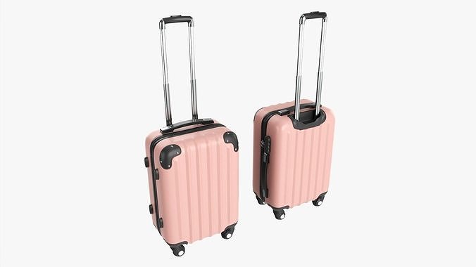 Suitcase small hardshell on wheels 3D model