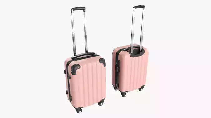 Suitcase small hardshell on wheels 3D model