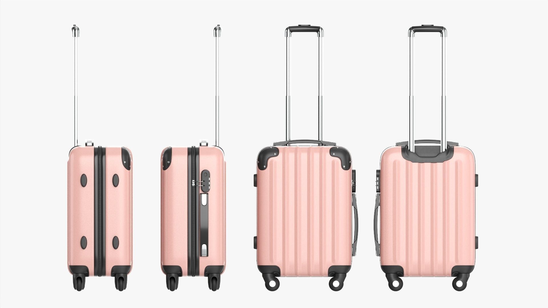 Suitcase small hardshell on wheels 3D model_1