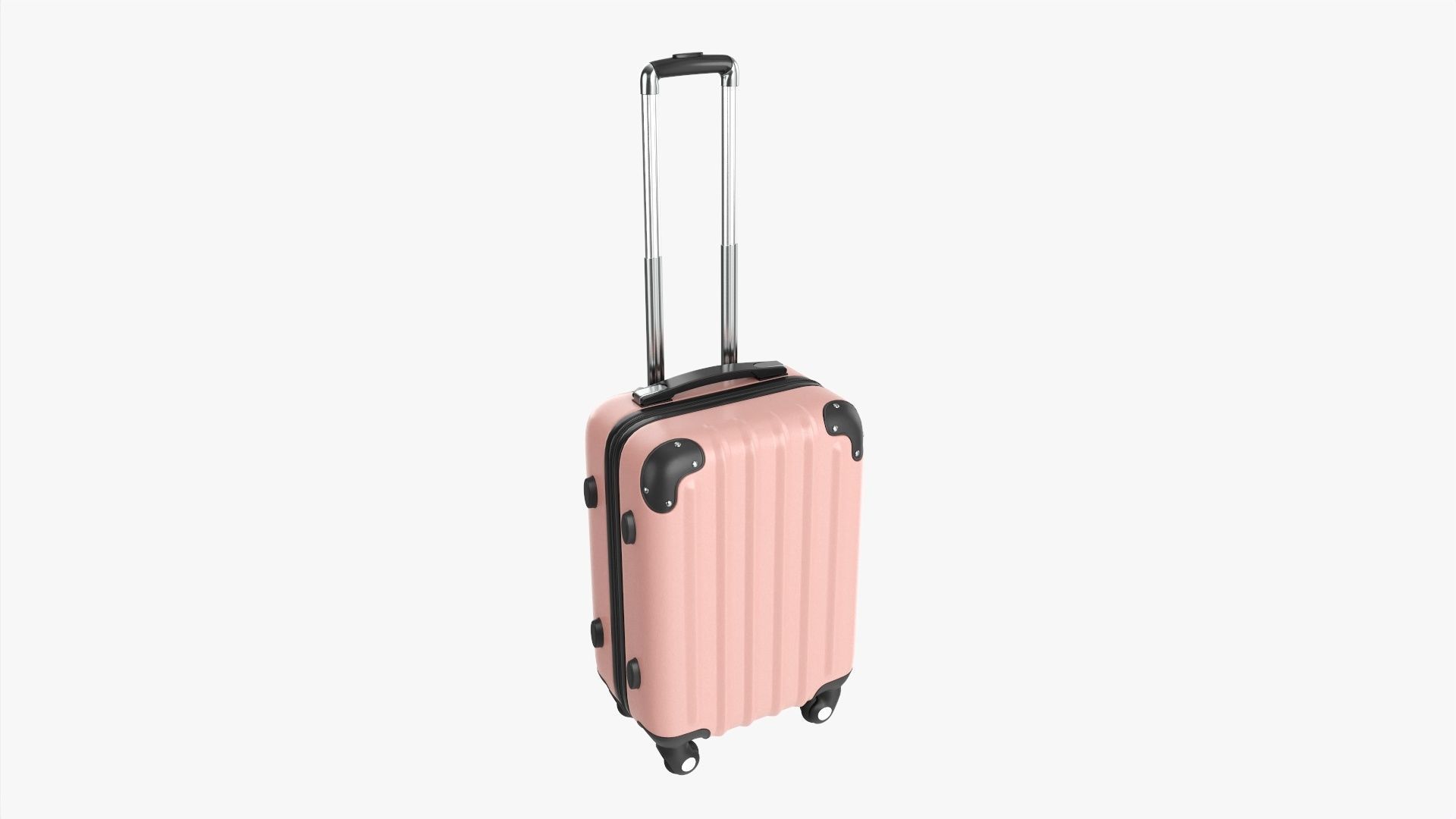 Suitcase small hardshell on wheels 3D model_2