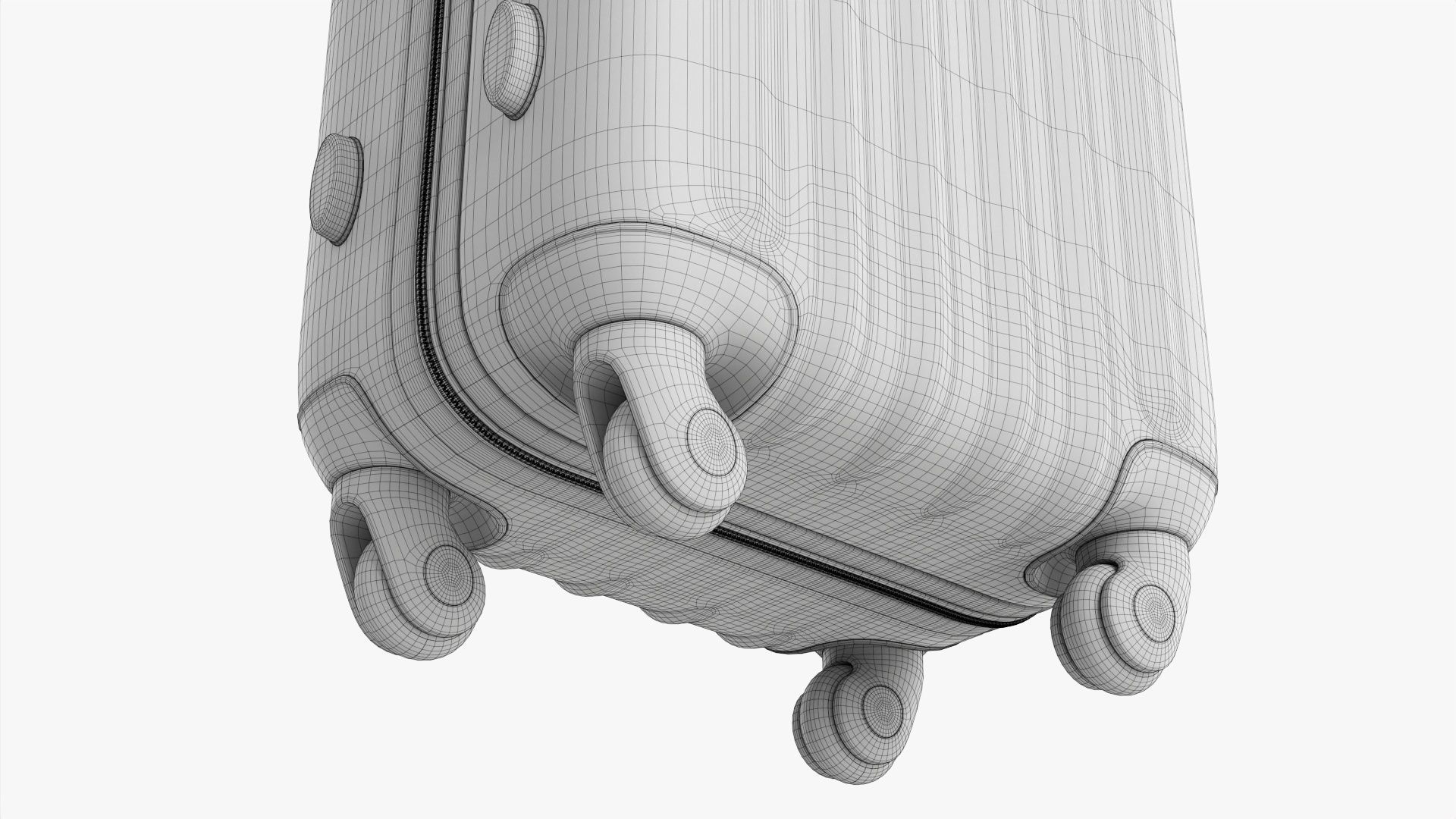 Suitcase small hardshell on wheels 3D model_14