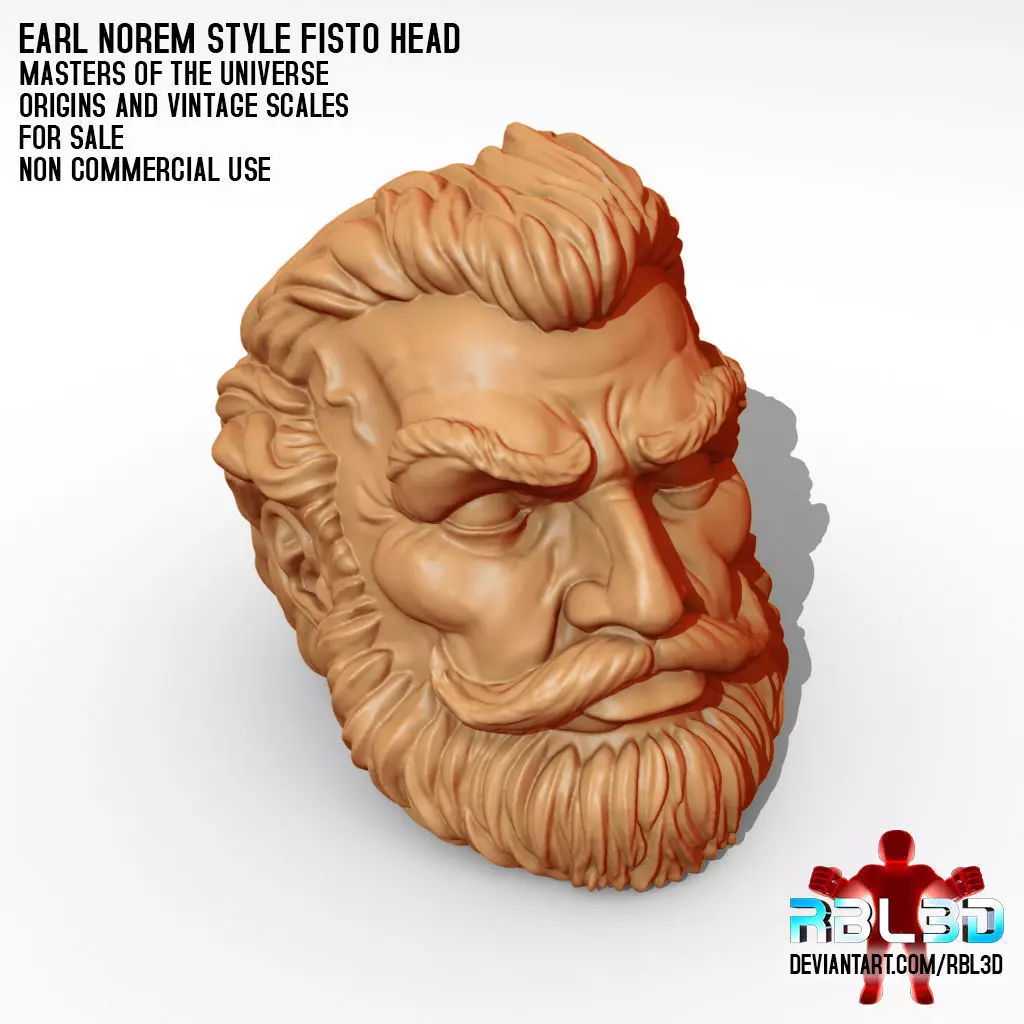 Fisto Head Earl Norem style -motu origins and vintage- 3D print model_0