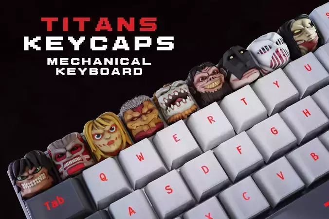 Titans - Attack on titan keycaps collection  -shingeki no kyojin 