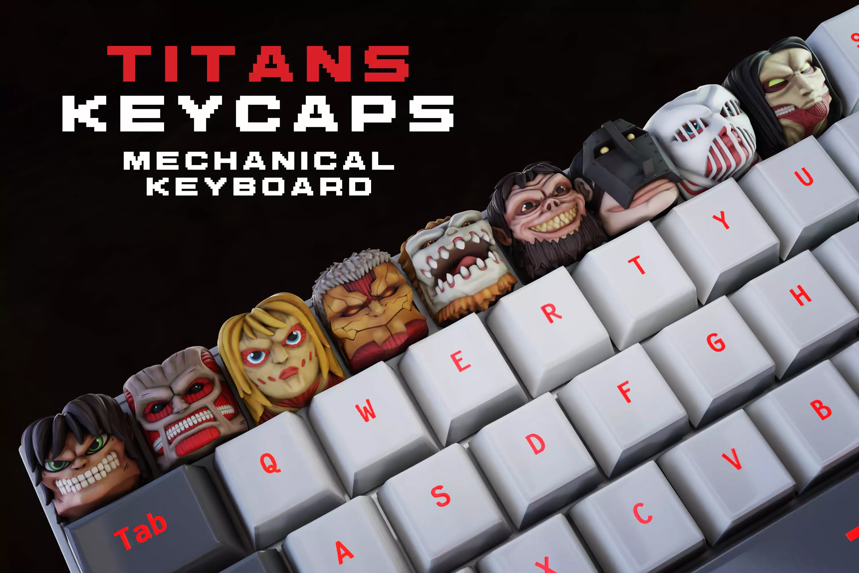 Titans - Attack on titan keycaps collection  -shingeki no kyojin _0