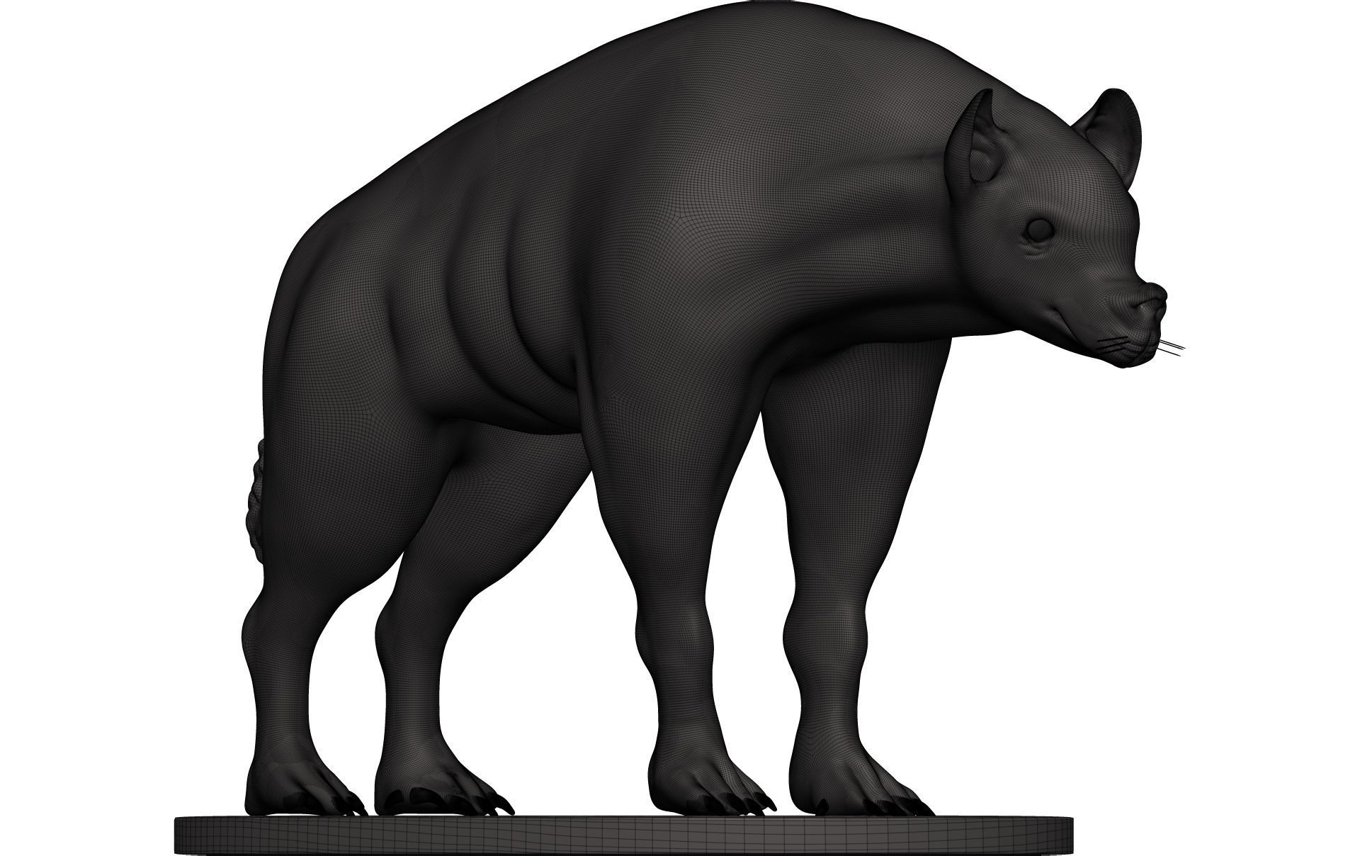 Hyena statue of cat 3D model_9