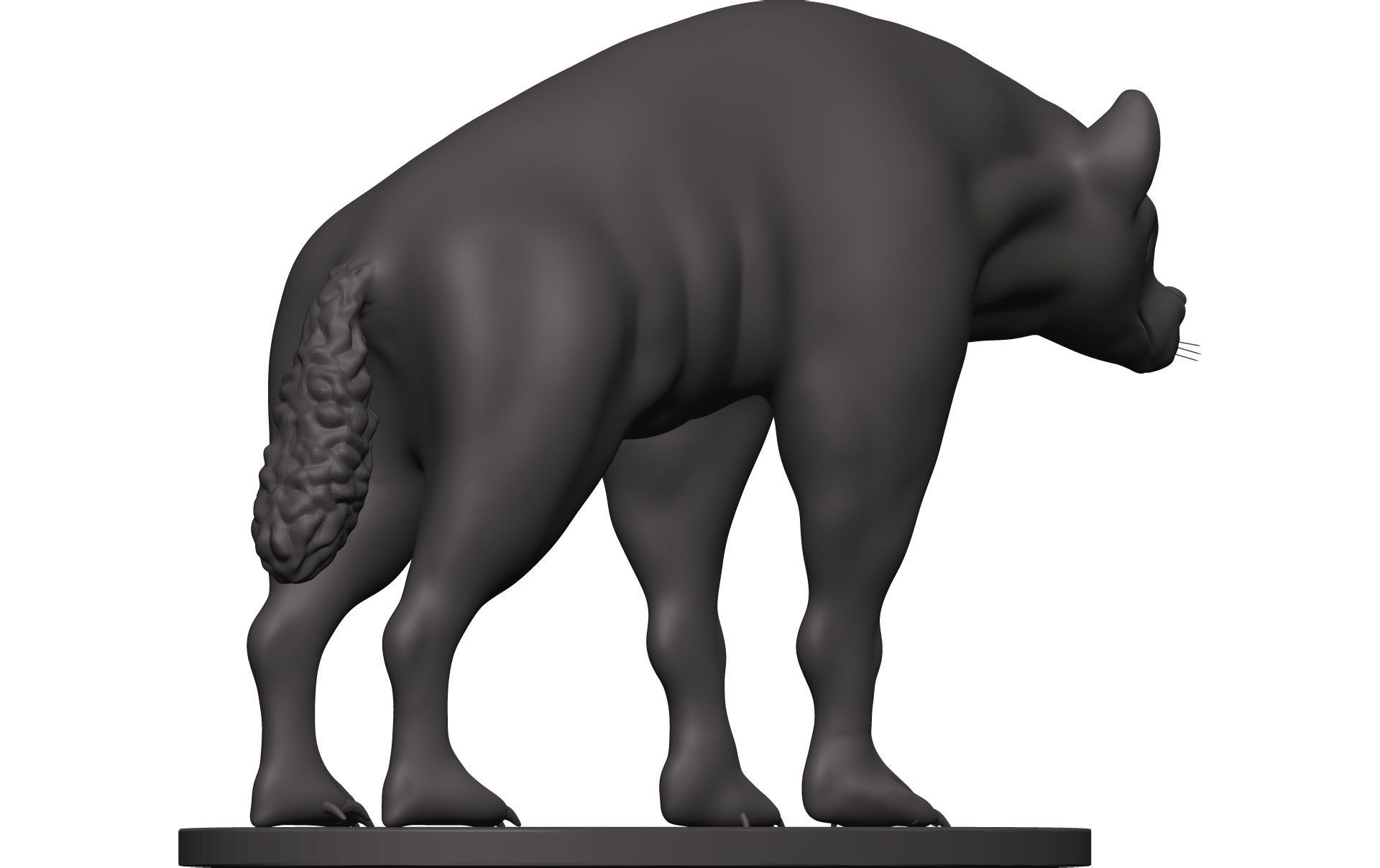 Hyena statue of cat 3D model_5