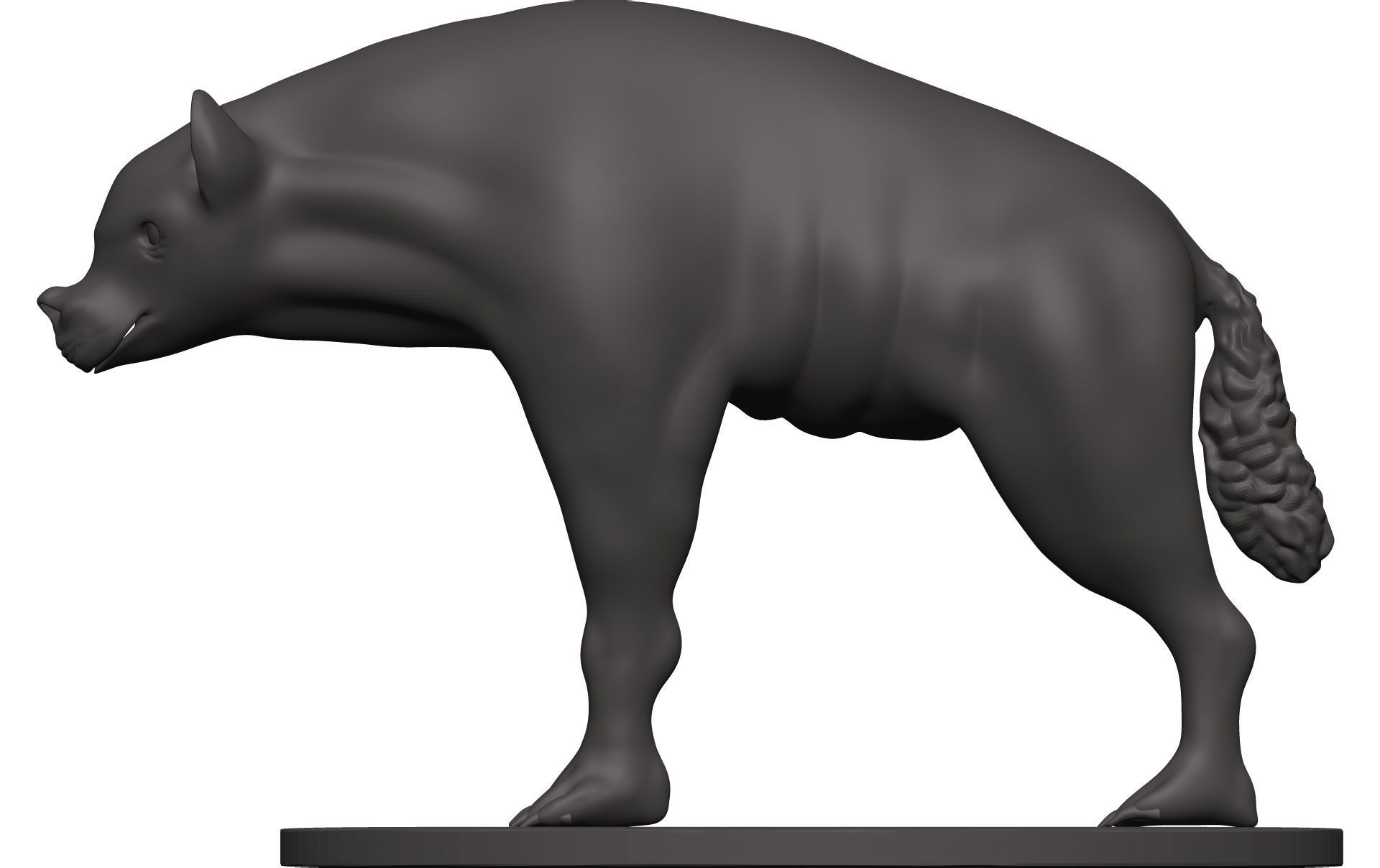 Hyena statue of cat 3D model_3