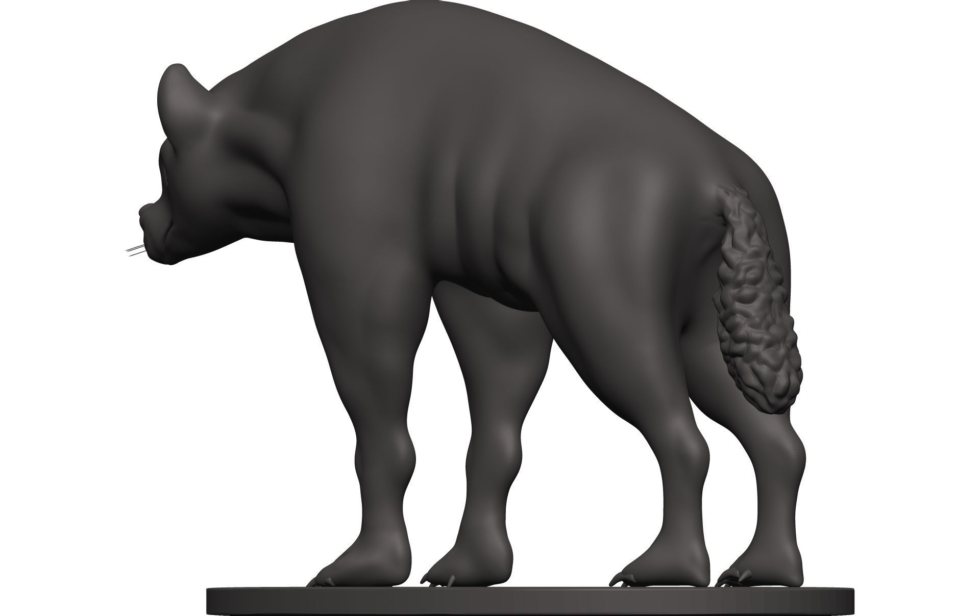 Hyena statue of cat 3D model_4