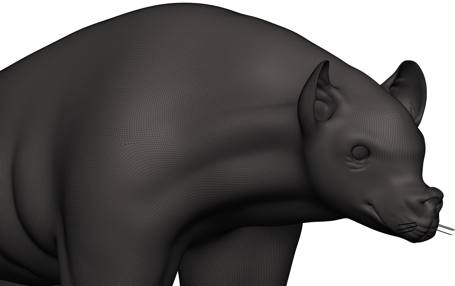 Hyena statue of cat 3D model_10