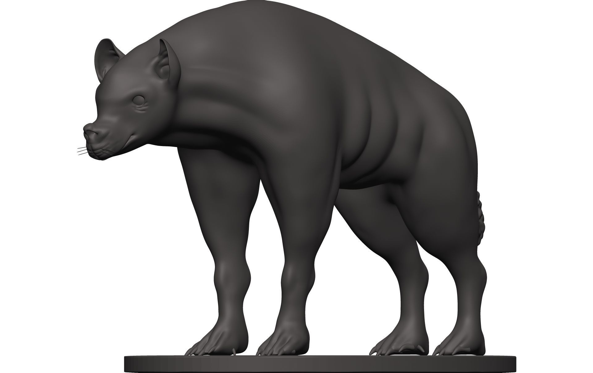 Hyena statue of cat 3D model_2