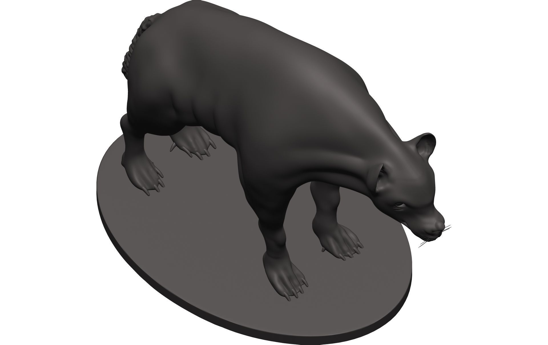 Hyena statue of cat 3D model_7