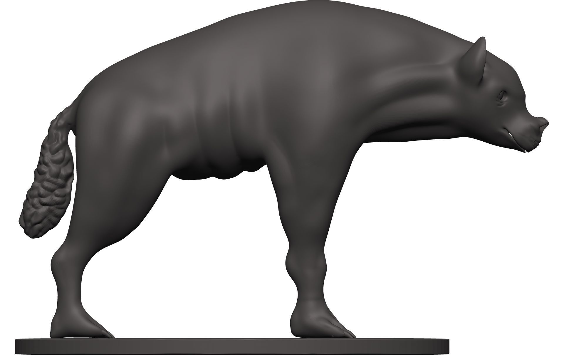 Hyena statue of cat 3D model_6