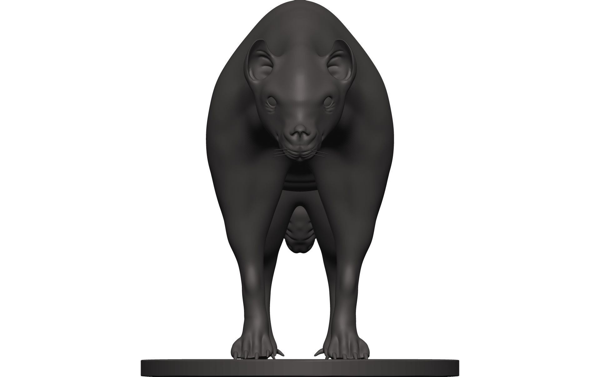 Hyena statue of cat 3D model_1