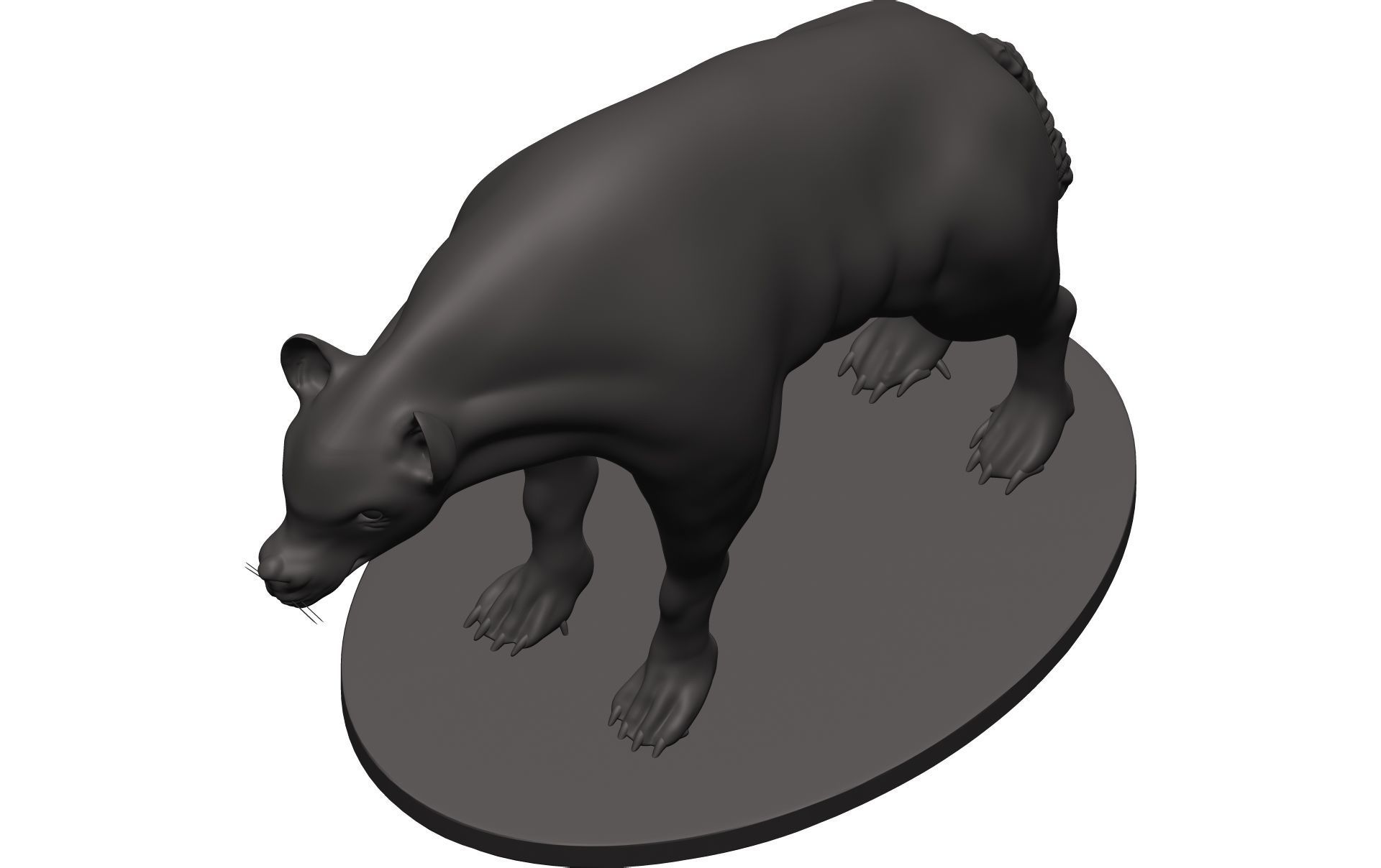 Hyena statue of cat 3D model_8