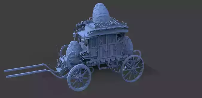 High polygon Easter Stage Coach 3D model