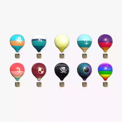 10 Balloon Hot Air Collection - Aircraft Cartoon