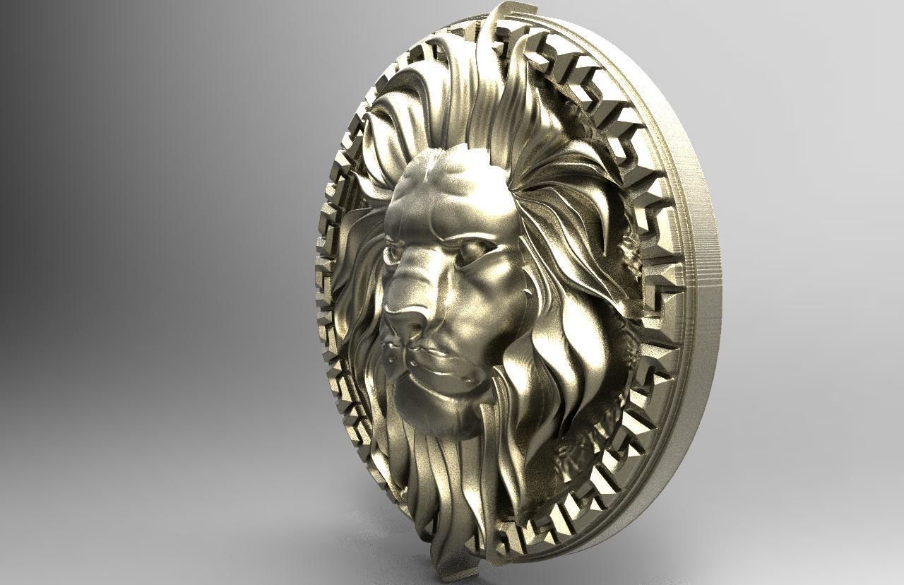 Lion Head pendant 3D print model_5
