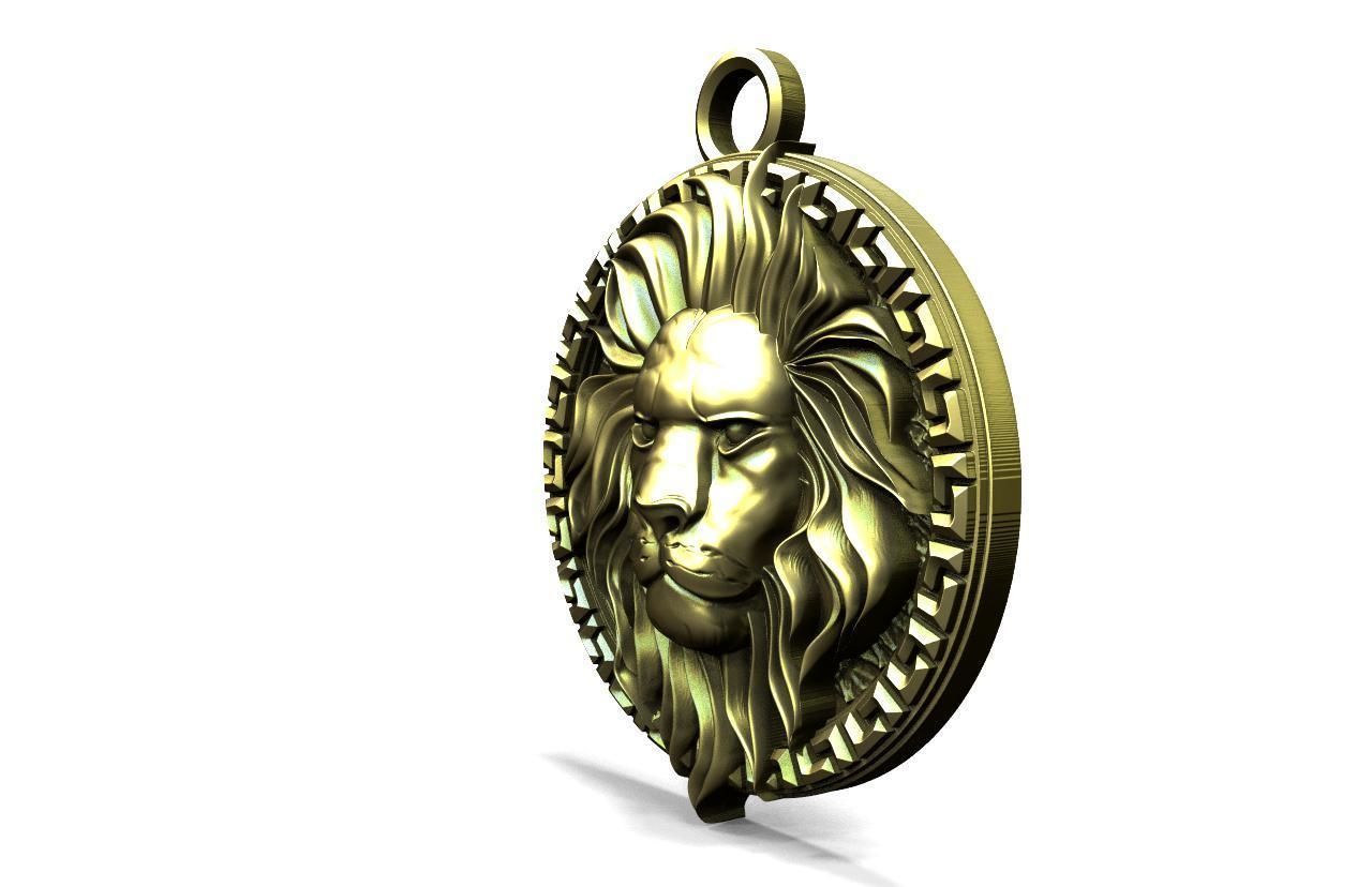 Lion Head pendant 3D print model_1
