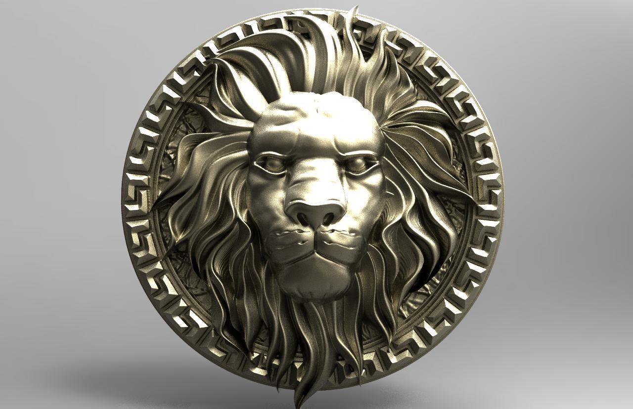 Lion Head pendant 3D print model_4