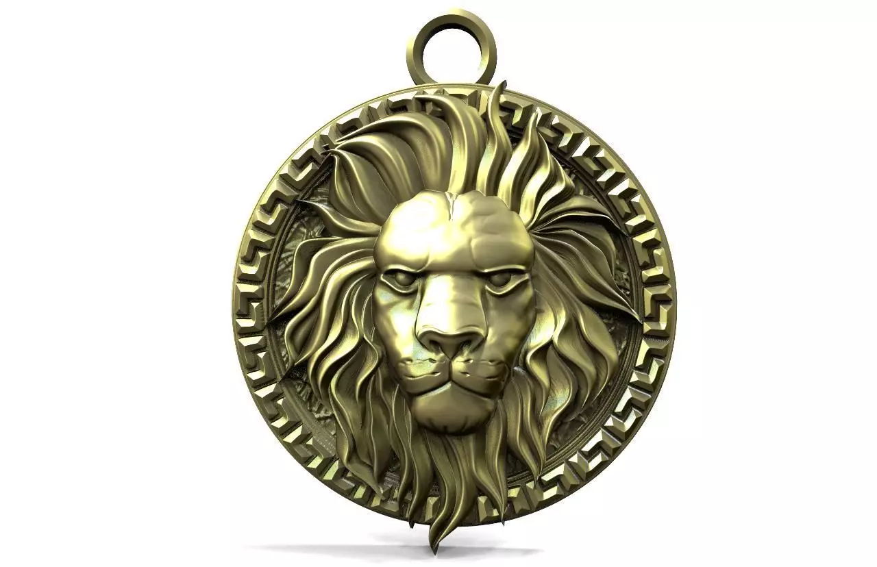 Lion Head pendant 3D print model_0