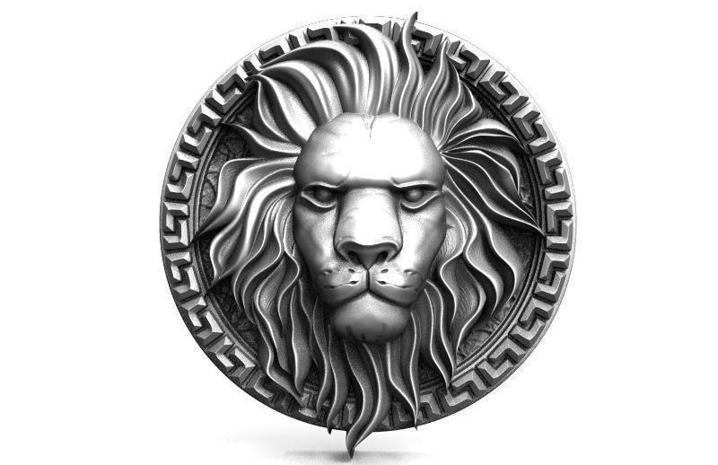 Lion Head pendant 3D print model_7