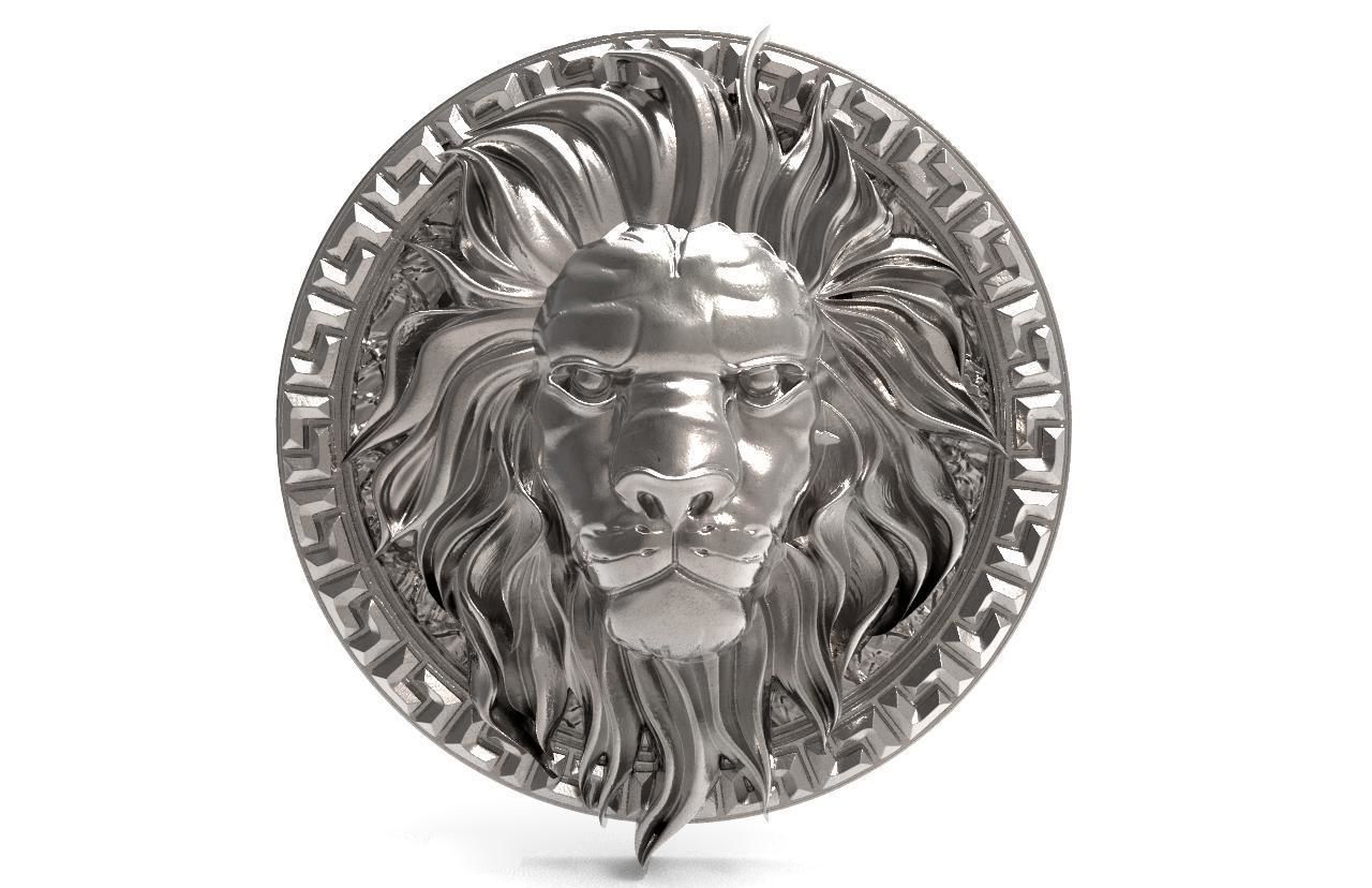 Lion Head pendant 3D print model_6