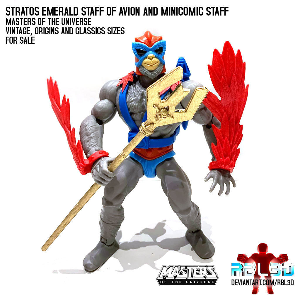 Stratos Emerald Staff of Avion and minicomic staff Motu 3D print model_3