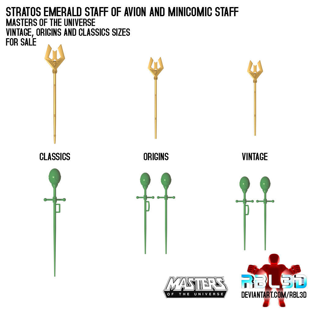Stratos Emerald Staff of Avion and minicomic staff Motu 3D print model_1
