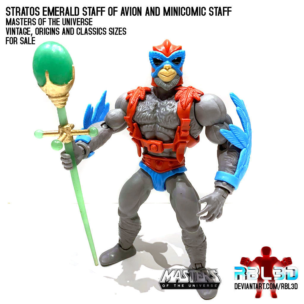 Stratos Emerald Staff of Avion and minicomic staff Motu 3D print model_2