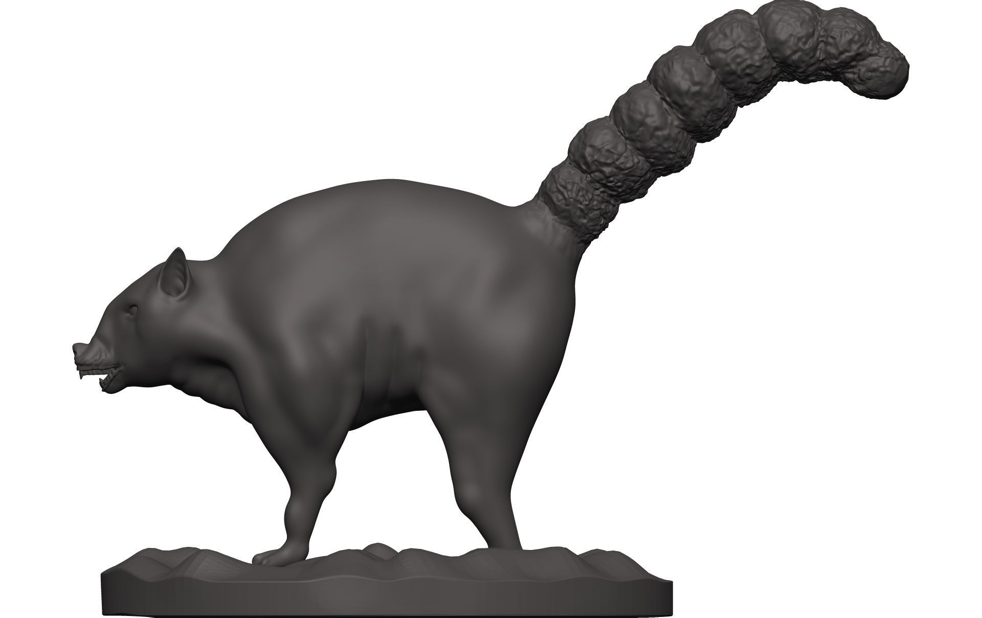 Lemur squirrel figurine 3D model_3