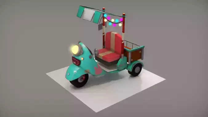 3D tricycle scooter with lamp