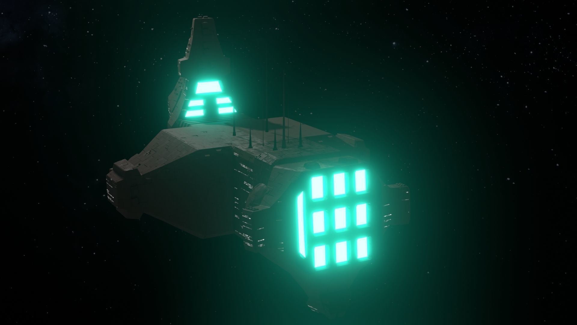 Future Spaceship No4 3D model_4