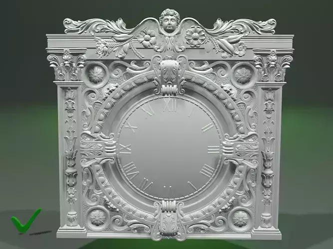 Clock with roman numerals for CNC milling or 3D printing 