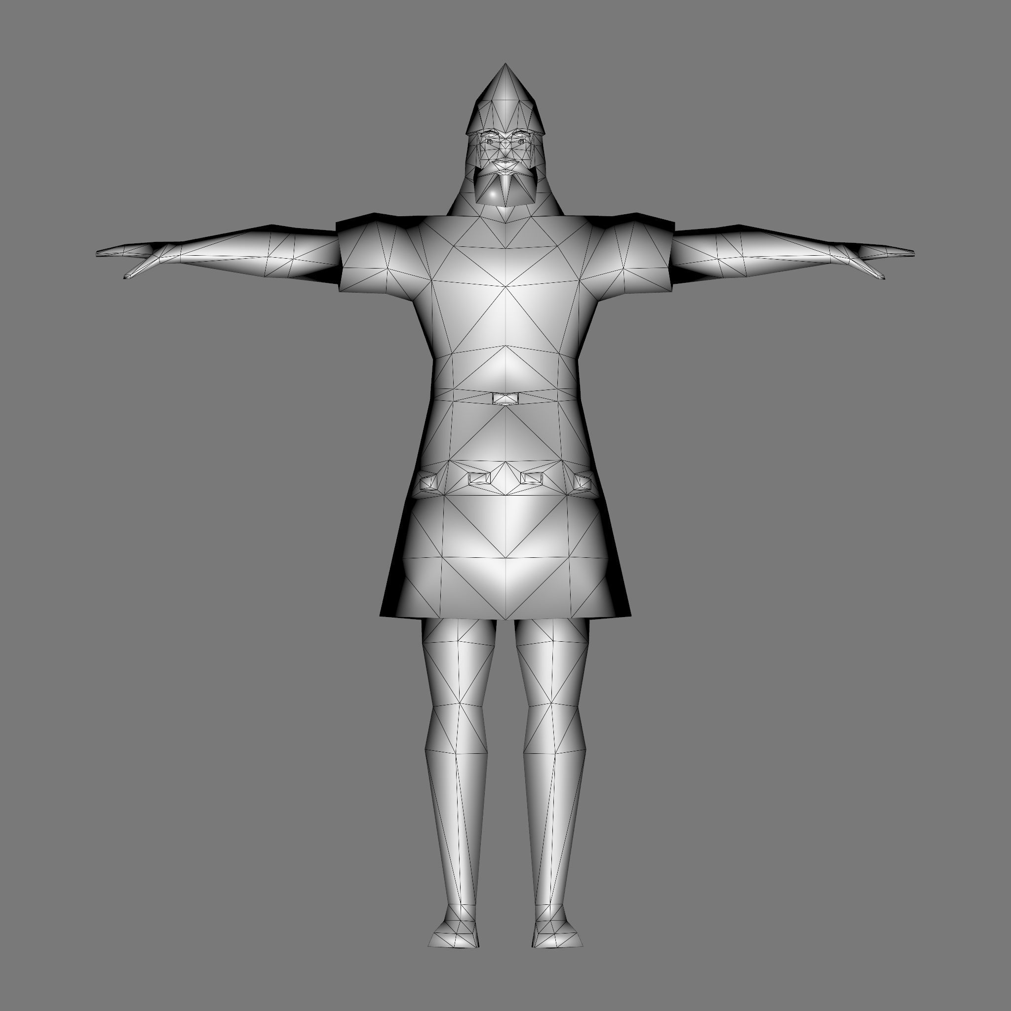 Lowpoly Warrior Knight El Cid 3D Model with Sword and Sheath Low-poly 3D model_7