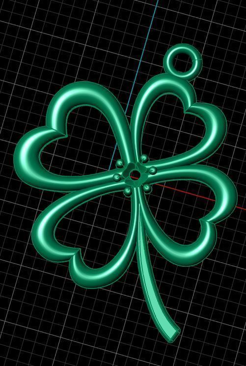 Pendant Clover 006ct 3D print model_11