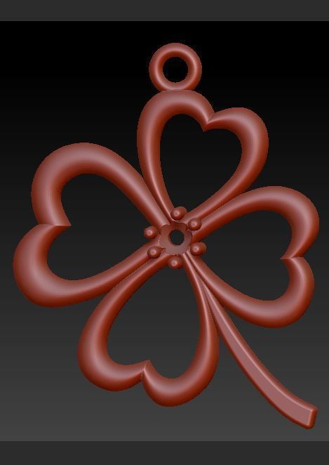 Pendant Clover 006ct 3D print model_10