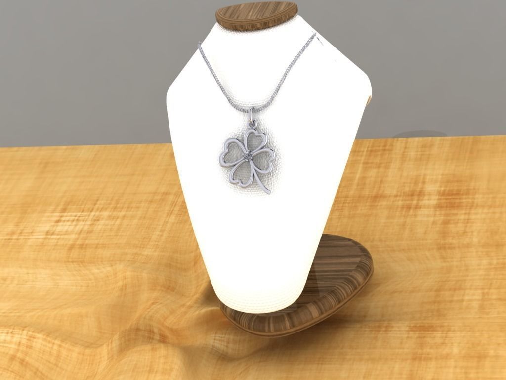 Pendant Clover 006ct 3D print model_4