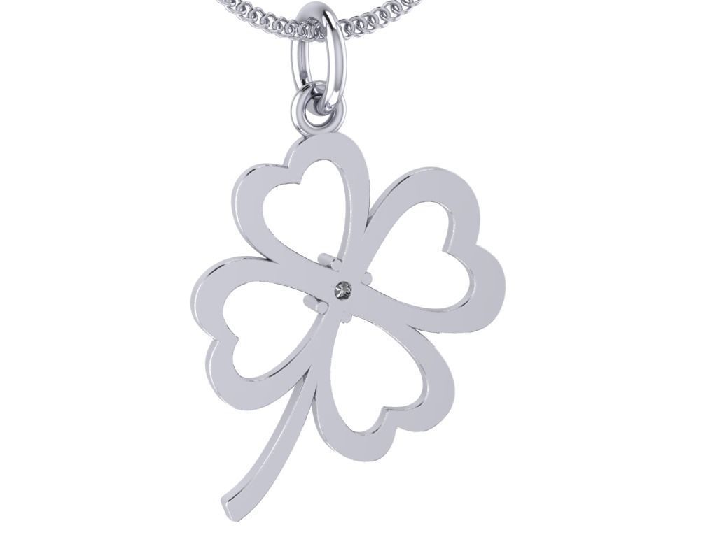 Pendant Clover 006ct 3D print model_6