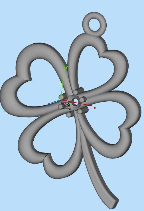 Pendant Clover 006ct 3D print model_9