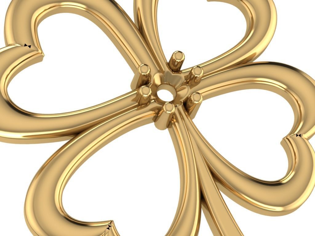 Pendant Clover 006ct 3D print model_8