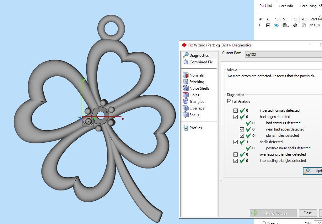 Pendant Clover 006ct 3D print model_5