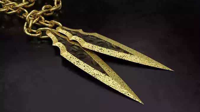 Chained Blades Low-poly 3D model