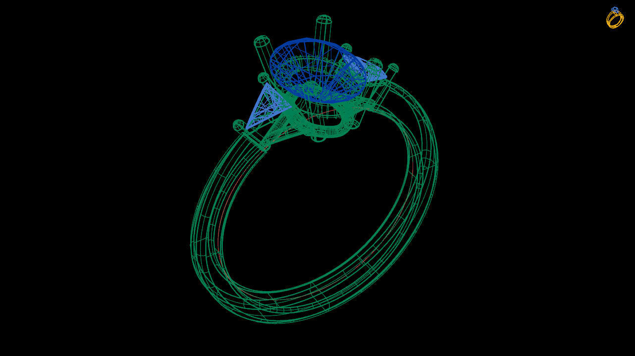 Oval Engagement Ring Triangle Side Stones 3d file 3D print model_5