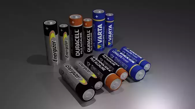 AA - AAA Battery - Duracell - Energizer - Varta Free 3D model
