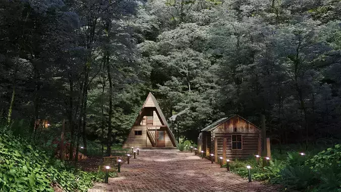 Forest Cabin 3D model
