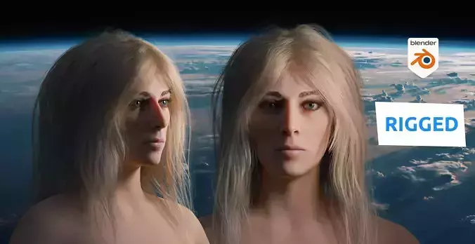 Emilia french Rigged Blender Realistic Female Character